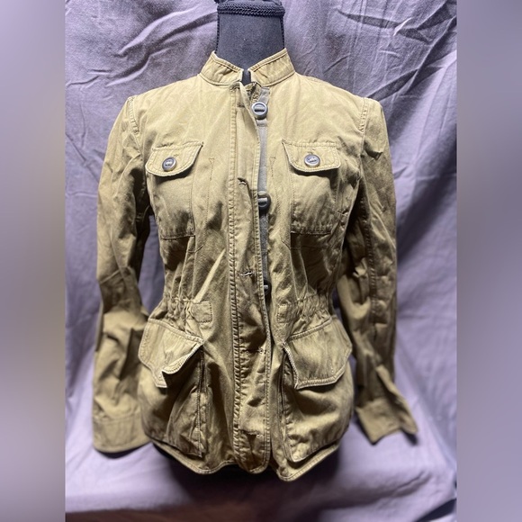 LOFT Army Green Utility Military Cargo Jacket Women’s Size M GORPCORE - Picture 1 of 9